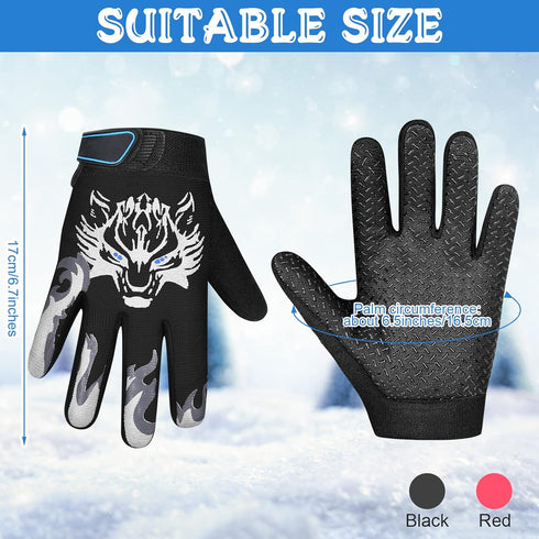 Geyoga 4 Pieces Kids Football Gloves Kids Fishing Gloves Motorcycle Bike Gloves Full Finger Children Gloves for Cycling Camping Fishing Parkour Ou...