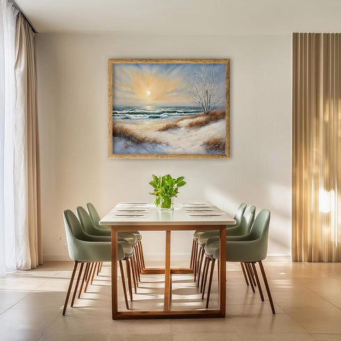 Posterizer 1 pcs-snowy winter nature scene in oil painting style-3-Landscape & Nature Art-GIft for Men Women Teens-Living Room Bedroom Decor- unfr...