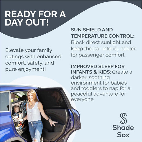 Universal Car Side Window Baby Sun Shade (2pc) | Protects Baby and Kids from the Sun| Fits All (99%) Cars Most SUV's | Travel ebook included!...
