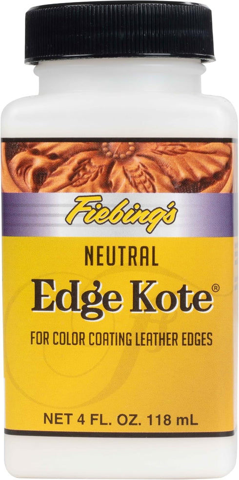 Fiebing's Edge Kote (4oz, Neutral) - Leather Edge Paint for Shoes, Furniture, Purses, Couches, Belts - Flexible, Water Resistant, Semi Gloss Color...