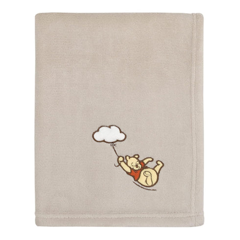 Disney Winnie The Pooh - Blustery Day Grey Cloud Super Soft Baby Blanket with Applique...