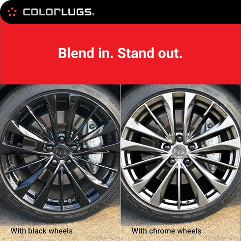 ColorLugs Vinyl Lug Nut Cover | Black | Flexible Fit Wheel Lug Nut Cap | Fits 21-23 mm | Pack of 25 | Includes Deluxe Extractor | Made in The USA...