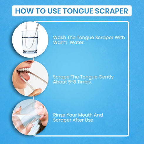 Tongue Scraper for Adults by HOKIN (2Pcs Oral Care Pack) Stainless Steel Tongue Cleaners Reduce Bad Breath 100% Metal tough Scrapers Men and Women...
