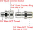 RIDGE WASHER Pressure Washer Adapter Set, 3/8 Inch Quick Connect to Male Thread Fitting, 5000PSI...