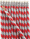 Fun Express Prism Candy Cane Striped Pencils - Bulk set of 24 - Christmas, Party Favors and Classroom Handouts...