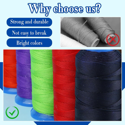 0.55mm Beading Threads, 490Yards Round Waxed Threads Polyester Cord Bracelet Beading Cords Beading Threads Waxed Polyester Cord Waxed Cord for Bra...