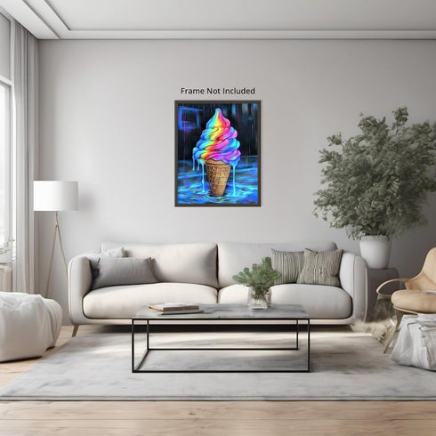 Posterizer 1 pcs-colorful melting ice cream-food and drink poster -1-Kitchen & Bar Art Gift for Men Women Teens Art for Cafe, Restaurant, Coffee ...