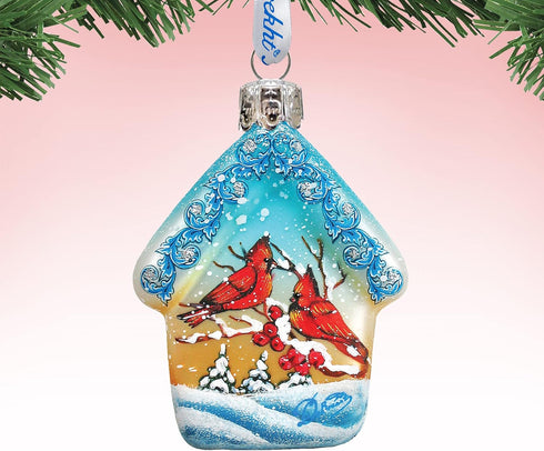 Cardinal House Glass Ornament, Keepsake Glass - Wildlife Decor - 739421 by G.DeBrekht...