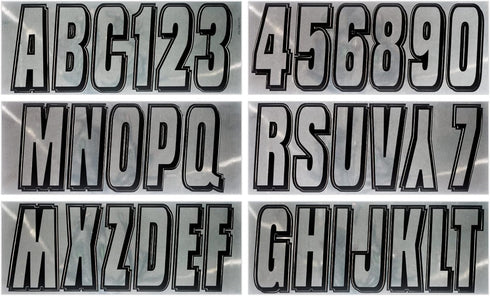 Hardline Products Series 320 Factory Matched 3-Inch Boat & PWC Registration Number Kit, Chrome/Black - CHBLK320...