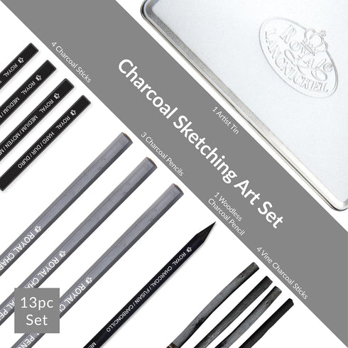 Royal & Langnickel RSET-ART2503 Small Tin Charcoal Drawing Art Set...