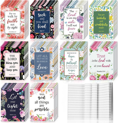 CHENGU 50 Pcs Bible Verse Notebook Christian Journals Bulk Christian Gifts Religious Prayer Journals Inspirational Notepads for Women Men Scriptur...