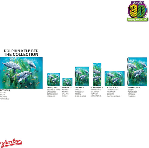 Magnet - Dolphin Kelp Bed from Deluxebase. Lenticular 3D Ocean Fridge Magnet. Magnetic Decor for Kids and Adults with Artwork Licensed from Renown...