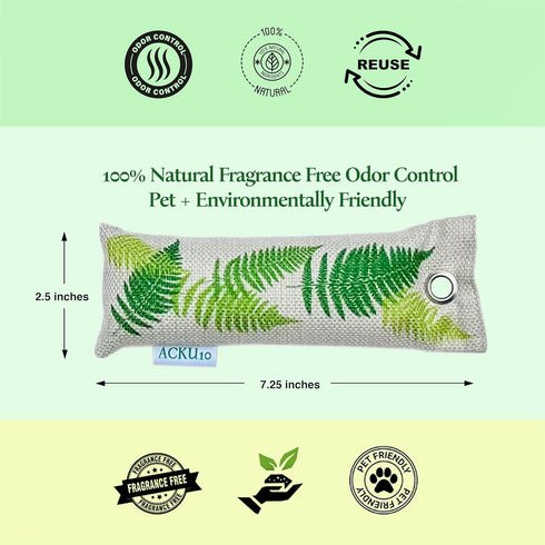 Natural Air Purifying Bag (4 Pack) - 100% Bamboo Charcoal Odor Eliminating and Moisture Absorbing Inserts for Shoes, Gym Bag, Pet Crate, Closet, C...