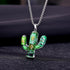 Cyberpunk Cactus pendant Necklace Steampunk Hip hop Pendant Mechanical Pendant Accessories Cool Pendant Necklace for Men and Women, Green...