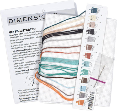 Dimensions 70-65222 Life is Better with Cats Counted Cross Stitch Kit for Beginners, 14 Cnt. White Aida, 5" x 7"...