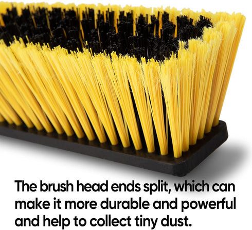 Yocada 24 inch Push Broom Brush 65.3 inch Long Handle Stiff Bristles Heavy-Duty Outdoor Commercial Broom for Cleaning Bathroom Kitchen Patio Garag...