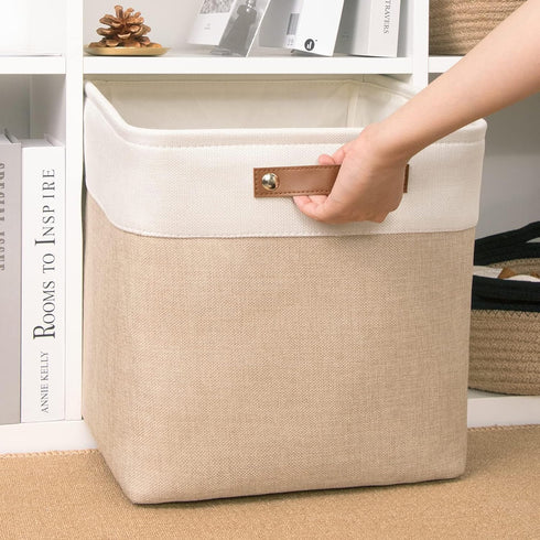 DULLEMELO Cube Storage Bin 13x13,Collapsible Fabric Storage Cube for Organizing,Cubby Storage Basket for Shelves,Closet,Laundry,Nursery,Toys,Cloth...