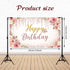 Happy Birthday Backdrop Decorations for Women Background Party Supplies Rose Backdrop Photography for Girls Boys Floral Glitters Banner Wedding Ba...