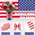 2 Rolls 20 Yard Red White and Blue Ribbon Patriotic Star and Striped Wired Ribbon Royal Blue USA Ribbon DIY Crafts for 4th of July, Independence D...