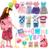 30 PCS 6 Inch Doll Clothes and School Playset with Ballons 3 Girl Dresses 3 Boy Outfits 2 Pair of Shoes and 19 Pcs Study Supplies for 6 Inch Doll ...