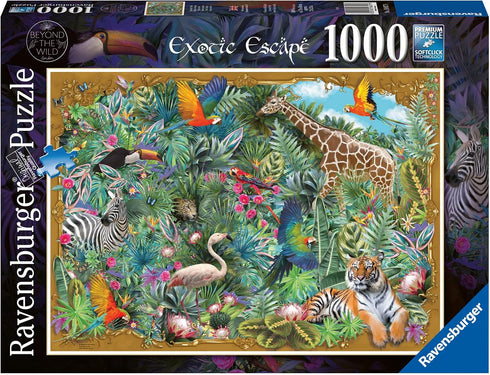 Ravensburger Exotic Escape Jigsaw Puzzle - 1000 Unique Pieces with Softclick Technology | Vibrant Jungle Imagery | Durable, Glare-Free Pieces | Id...