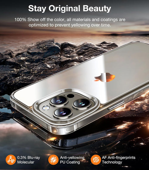 TORRAS Shockproof Designed for iPhone 15 Pro Case, 12FT Military Grade Drop Tested, Anti-Fingerprint Anti-Scratch Translucent Matte Back with Sili...