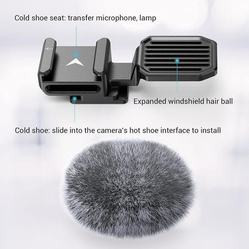 SmallRig Cold Shoe Adapter with Windshield for Sony ZV-1 II/ZV-1 / ZV-1F / ZV-E1 / ZV-E10-3526...