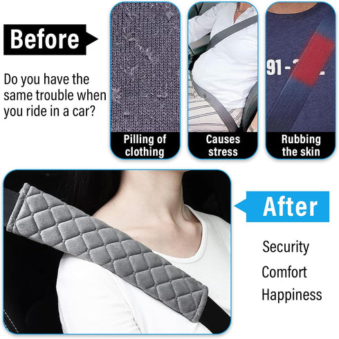Extra Long Seatbelt Cover, Super Soft Car Seat Belt Strap Cushion, Comfortable Shoulder Pad Neck Cushion Protector, Universal Auto Interior Access...