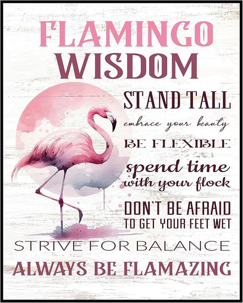 Posterizer 1 pcs-Funny Flamingo Quote-Strive for Balance-Comedy Art-Motivational & Inspirational Art- Living Room Bedroom Decor- unframed wall art...