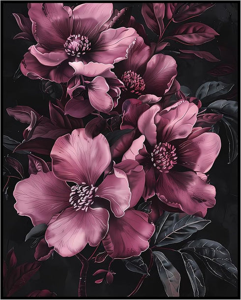 Posterizer 1 pcs-big wild flush pink flowers-Floral & Botanical Art-Abstract & Modern Art-Decor for Home & Office- UNFRAMED Wall Art...