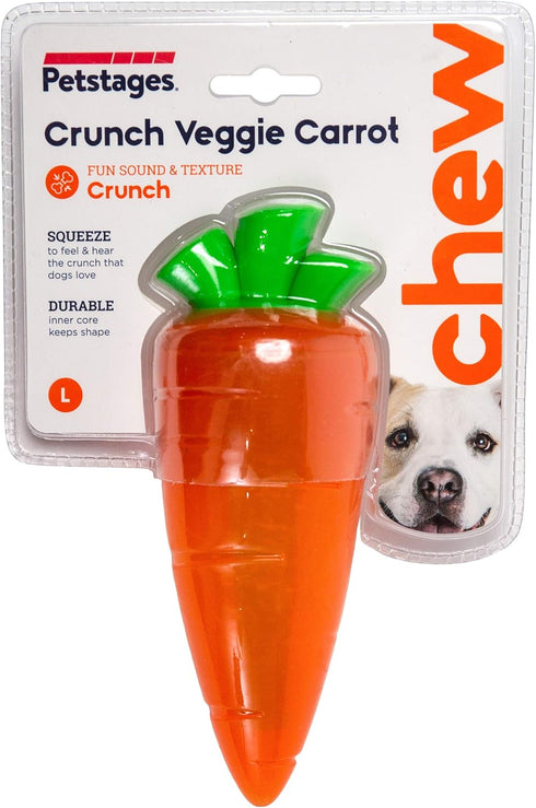 Petstages Crunch Veggies Carrot Dog Chew Toy, Large...