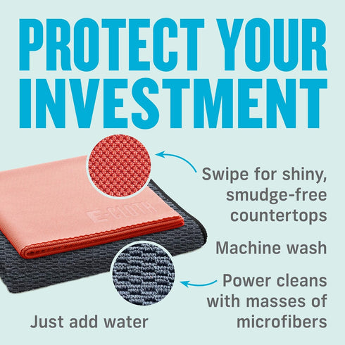 E-Cloth Granite & Stone Cleaning Kit, Premium Microfiber Cleaning Cloth, Ideal Cleaner and Polish for Granite, Marble and other Stone Countertops,...