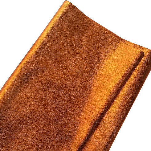 Metallic Orange Leatherette Fabric 1.5ft x 4.5ft Sparkle Faux Leather Crafting Soft Faux Leather Fabric for Apparel Party Decoration...