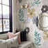 Mecpar Floral Peel and Stick Wallpaper 17.71'' x 118'' Pink Perennial Blooms Floral Wallpaper Floral Contact Paper Vinyl Self Adhesive Removable W...