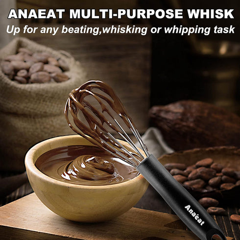 Anaeat Stainless Steel Kitchen Whisk Set of 5, Milk and Egg Beater Blender with Thick Wire for Whisking, Cooking, Baking, Beating and Stirring - 5...