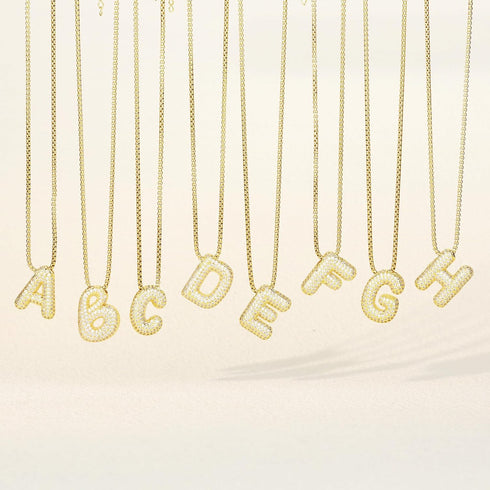 SENRAN Dainty Bubble Initial Letter Necklace for Women 18k Gold Plated Balloon A-Z Letter Pendant Name Choker Necklace Personalized Jewelry Gifts ...