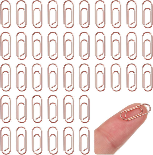 100 Pieces Metal Mini Paper Clips 3/5 Inch Finish Steel Paper Clip Metal Journaling Paper Clamps Office Paperclip for Paper Document Sorting and O...