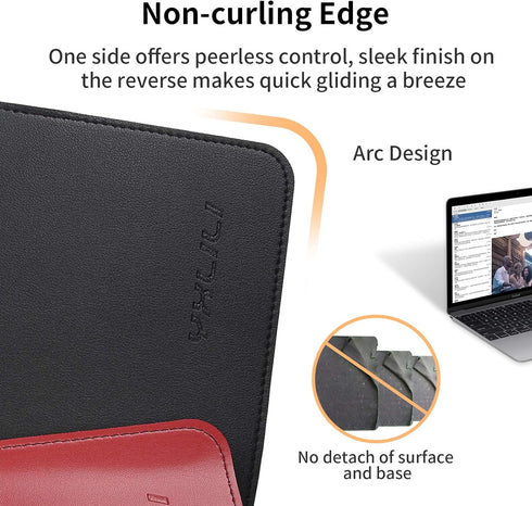 YXLILI Mouse Pad, Dual-Sided PU Leather Mouse Mat, Waterproof Ultra Smooth Mousepads with Stitched Edge Computer Mouse Pads for Office Home Gaming...