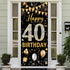 40th Birthday Decorations Door Banner, Black Gold Happy 40th Birthday Decorations Women Men, Door Cover Sign Poster Decor, 40 Year Old Birthday Pa...