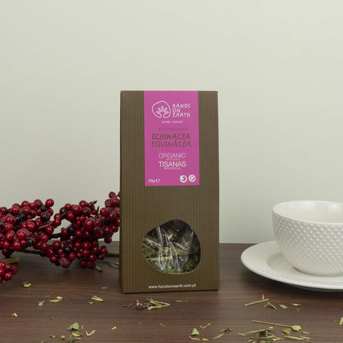 Hands on Earth Organic Echinacea Tea 2x25g (0.88oz) / Loose Leaves/Serves 48 Cups (Pack of 2)...