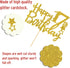 Gold Glitter Happy 17th Birthday Cake Topper - 17 Cake Topper - 17th Birthday Party Supplies - 17th Birthday Party Decorations...