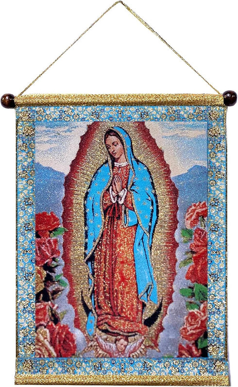 Needzo Our Lady of Guadalupe Tapestry Wall Hanging Icon 14 Inch, Religious Wall Decoration Gift...