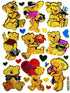 Stickers Pack 10 Sheets Lovely Gold Teddy Bear Red Hearts Valentine Cartoon Stickers Craft Scrapbooking Book Album Card Diary Calendars Planner De...