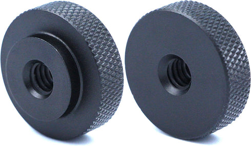 2 Pack 25mm Large Knurled Edge 1/4"-20 Female Thumb Wheel Lock Nut Adapter (Black)...