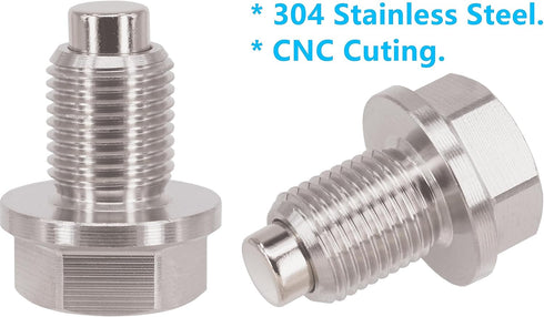 1PC 1/2"x20 Stainless Steel Magnetic Engine Oil Drain Plug Fit Buick Chevrolet Chrysler Ford Dodge GMC Selector Models & Harley-Davidson Transmiss...