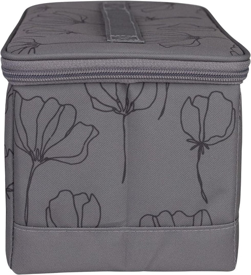 Everything Mary Collapsible Sewing Kit Organizer Box, Grey floral - Supplies Storage Basket for Supplies and Accessories - Organization for Thread...