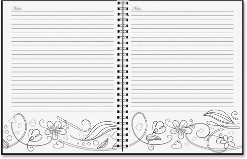 House of Doolittle Notebook, Doodle Flower Black & White, 7 x 9 (HOD78190)...