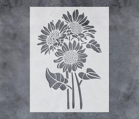 GSS Designs Sunflower Stencils 8.3x11.7Inch Flower Stencils for Painting on Wood Canvas Paper Fabric Floor Furniture Reusable Mylar Stencil for Cr...