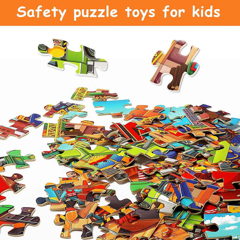 Puzzles for Kids Ages 4-6 6-8 8-10 Year Old 100 Piece Jigsaw Puzzles for Kids Construction Engineering Vehicle Puzzles Educational Toys Gift for C...