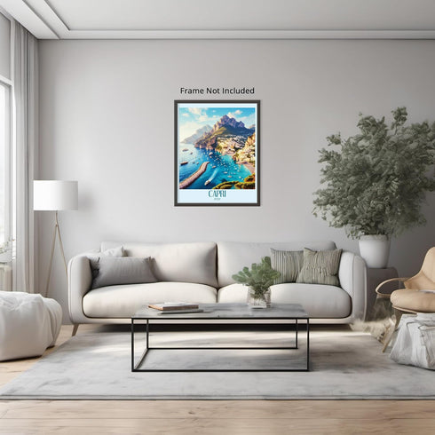 Posterizer 1 pcs-Capri Italy Cute Aesthetic Travel Print-Adventure Wall Art-GIft for Men Women Teens-Decor for Home & Office- unframed wall art...